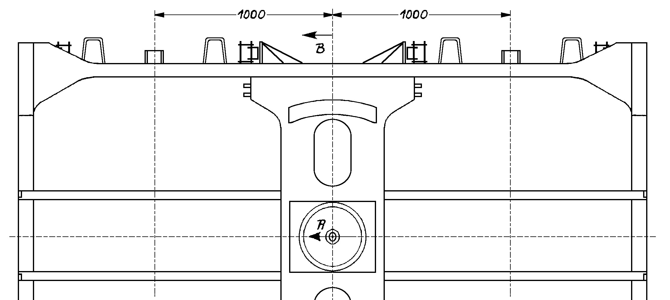 Drehgestell nach Zeichnung D 643 a (Draufsicht)