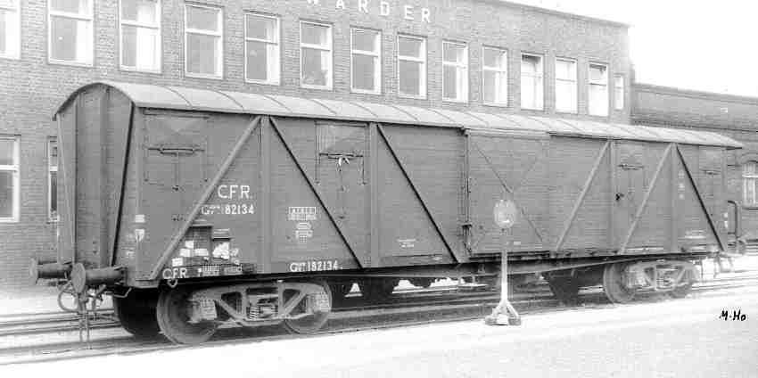 CFR, Gedeckter, vierachsiger Güterwagen mit Andrews-Drehgestellen, Foto: Sammlung Paul Scheller