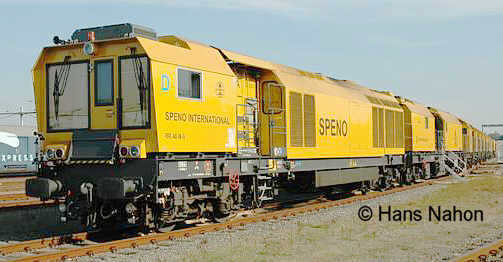 Speno Schienenschleifzug RR 48 M-5, Gesamtansicht; Foto: Hans Nahon